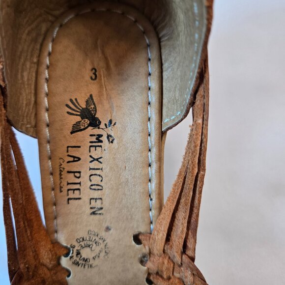 MEXICO EN LA PIEL Women's  Huarache Sandals/Wedge, Closed Toe Sz: 6 Tan - Picture 8 of 15